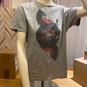 Typographia “45 RPM Vinyl Forever”, Medium Shortsleeved, Gray T-shirt, Unisex